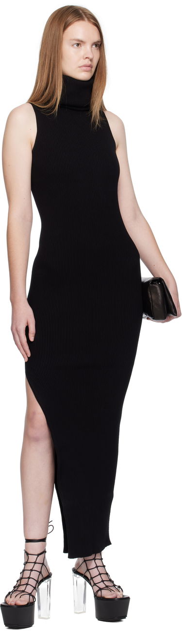 Pокля Rick Owens Concordians Ribbed Tube Maxi Dress Черно | RP02E4661 RIBVI, 3