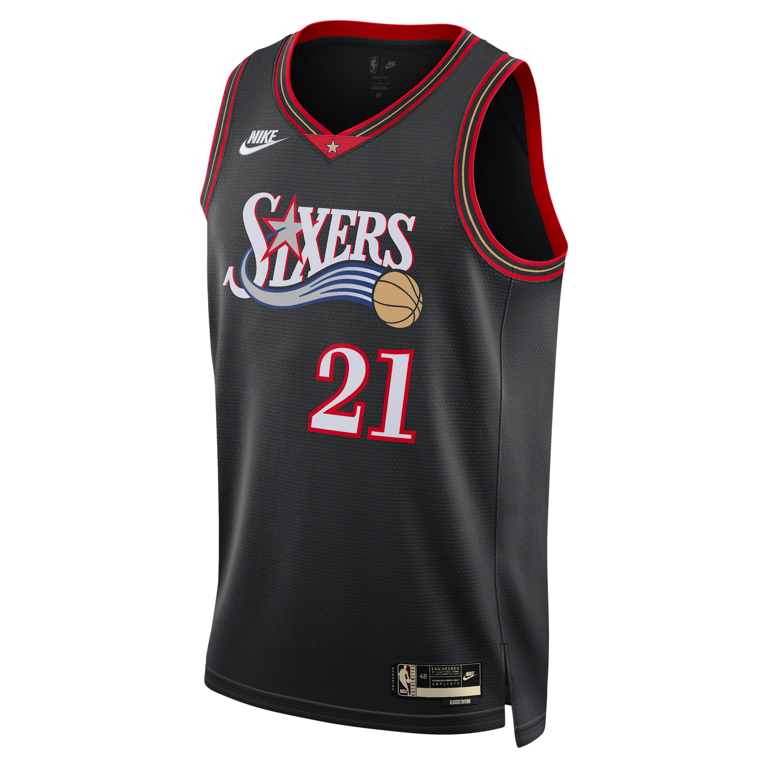 Фланелка Nike Philadelphia 76ers 2025/26 Hardwood Classics Dri-FIT NBA Swingman Polyester Jersey Черно | HM4778-011, 0