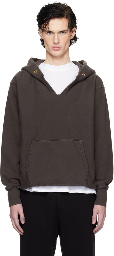 Суитчър LES TIEN Heavyweight Cropped Hoodie Кафяво | CF-1091, 0