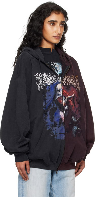 Суитчър VETEMENTS Vetements Cradle of Filth Oversized Zip-Up Hoodie Бургунди | UCF76ZU900BR, 1