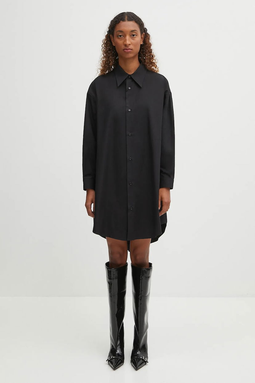 Pокля Maison Margiela MM6 Maison Margiela Oversized Mini Shirt Dress Черно | S52CT0793.M35480.900