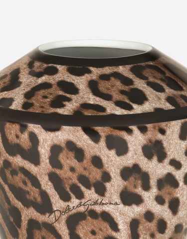 Домашен декор Dolce & Gabbana Small Amphora Porcelain Leopard Print Vase Многоцветен | TCC197TCAMWUL003, 2