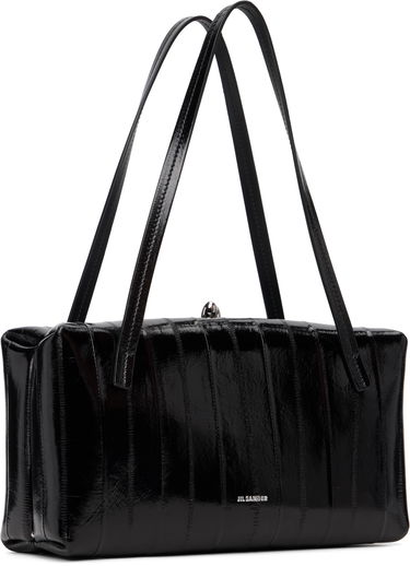 Дамска чанта Jil Sander Goji Pillow Small Patent Ribbed Top-Handle Bag Черно | J08WD0078_P8693, 1