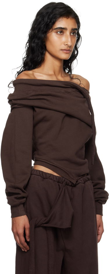 Пуловер Ottolinger Ottolinger Off-Shoulder Slouchy Sweater Кафяво | 115-104615-01, 1