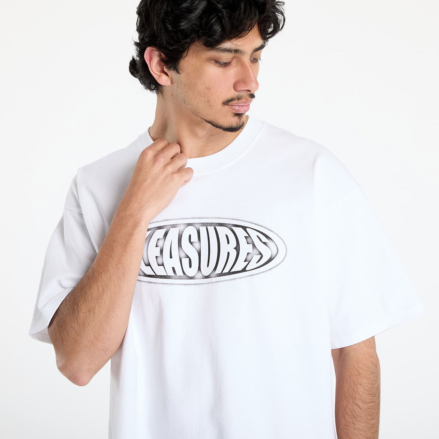 Тениска Pleasures PLEASURES Sandblast T-Shirt Бяло | P25SU044 WHITE, 1