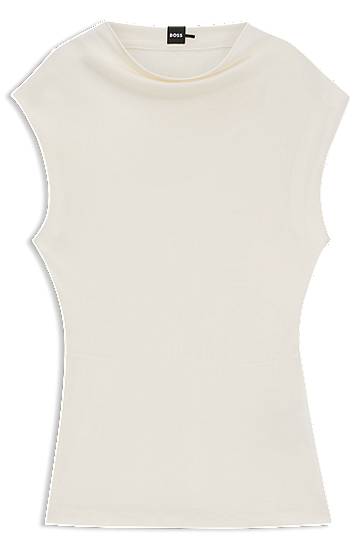 Потник BOSS BOSS Matte High-Neck Sleeveless Top Бяло | 50541896