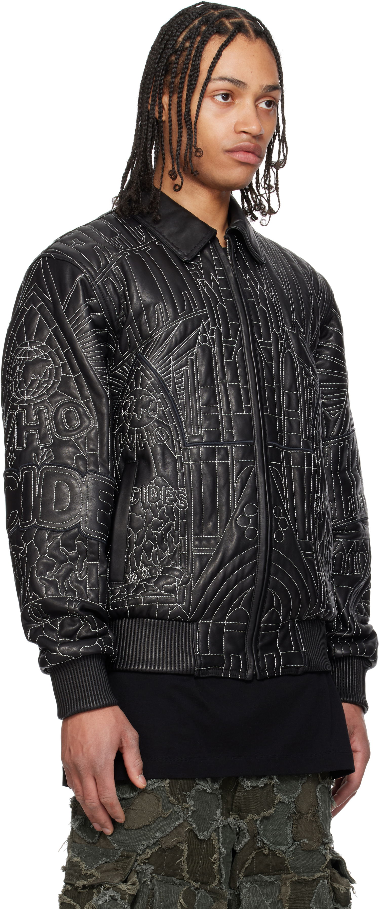 Яке бомбър Who Decides War Who Decides War Pelle Pelle Edition Cathedral Leather Jacket Черно | 1131430002SS25, 1