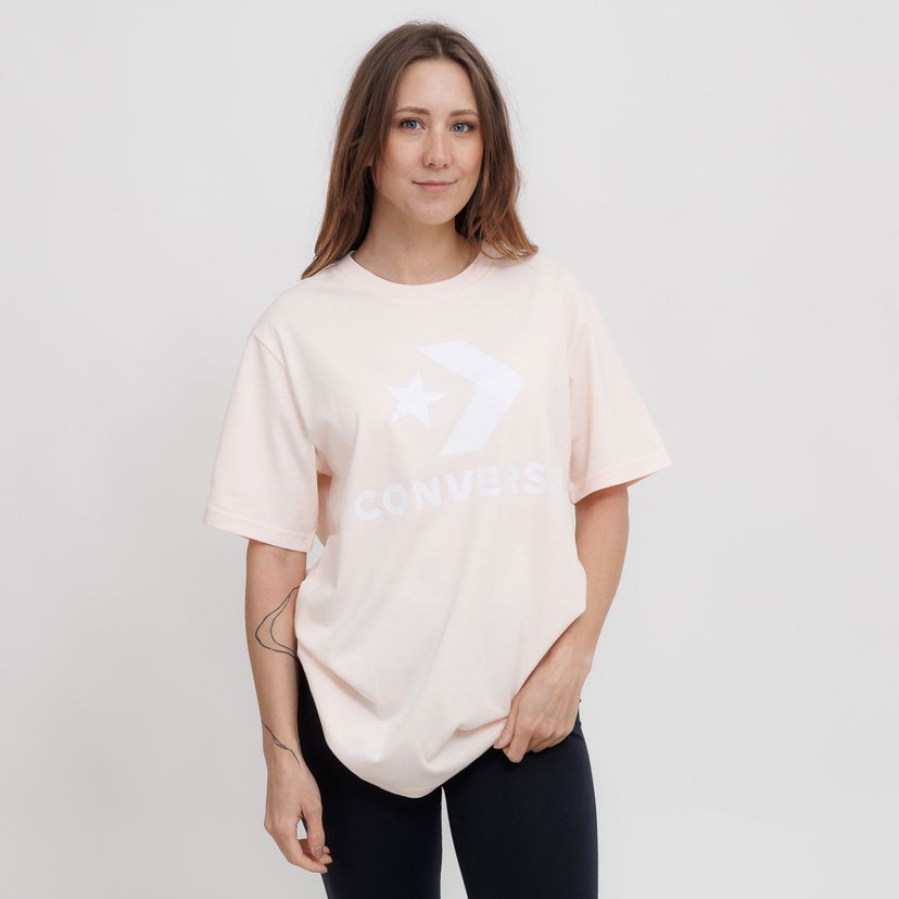 Тениска Converse Standard Fit Center Front Large Logo Star Chev Short Sleeve T-Shirt Розово | 10025458-A38