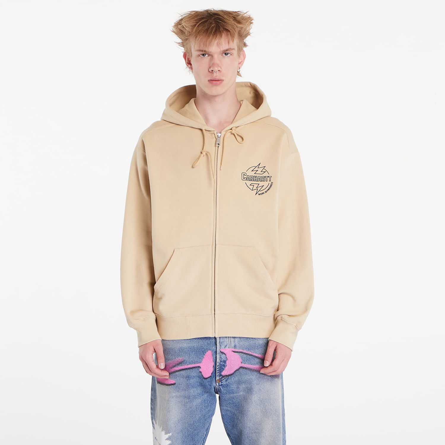 Суитчър Carhartt WIP Ablaze Hoodie UNISEX Cornsilk/ Air Force Blue Бежово | I033623.2AR.XX, 0