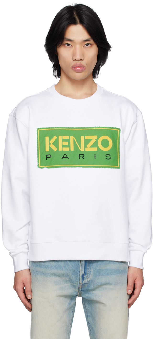 Пуловер KENZO Paris Embroidered Бяло | FD55SW4474ME, 0