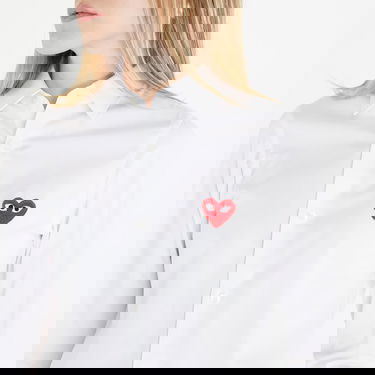 Риза Comme des Garçons PLAY Heart Logo Shirt Бяло | AZB001 white, 1