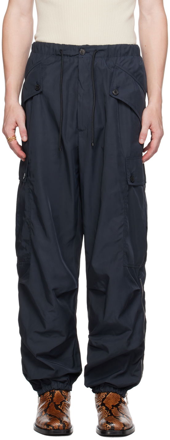 Карго панталони Dries Van Noten Drawstring Cargo Pants Тъмно синьо | 242-020932-9196, 0