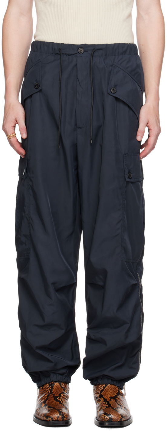 Карго панталони Dries Van Noten Drawstring Cargo Pants Тъмно синьо | 242-020932-9196