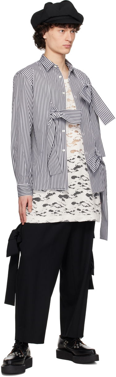 Риза Comme des Garçons Homme Plus Broad Stripe Tie Shirt Тъмно синьо | PO-B018-051, 3
