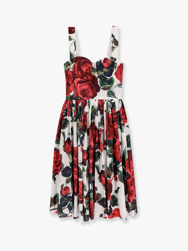 Dolce & Gabbana Rose Print Fit-and-Flare Dress