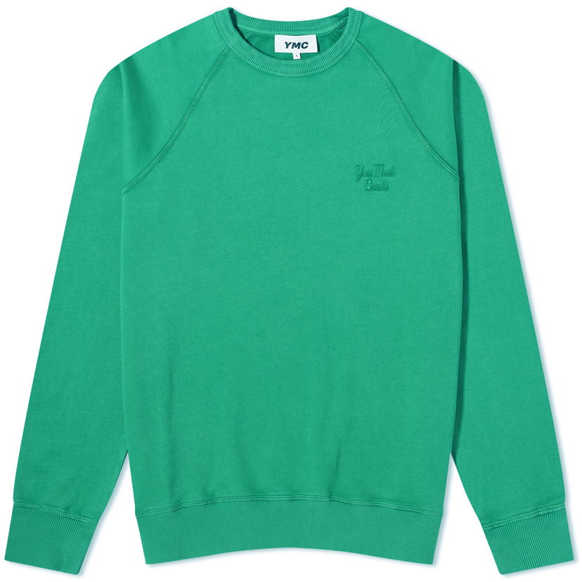 Суитчър YMC Men's Schrak Crew Sweat Зелено | P7WAA-30