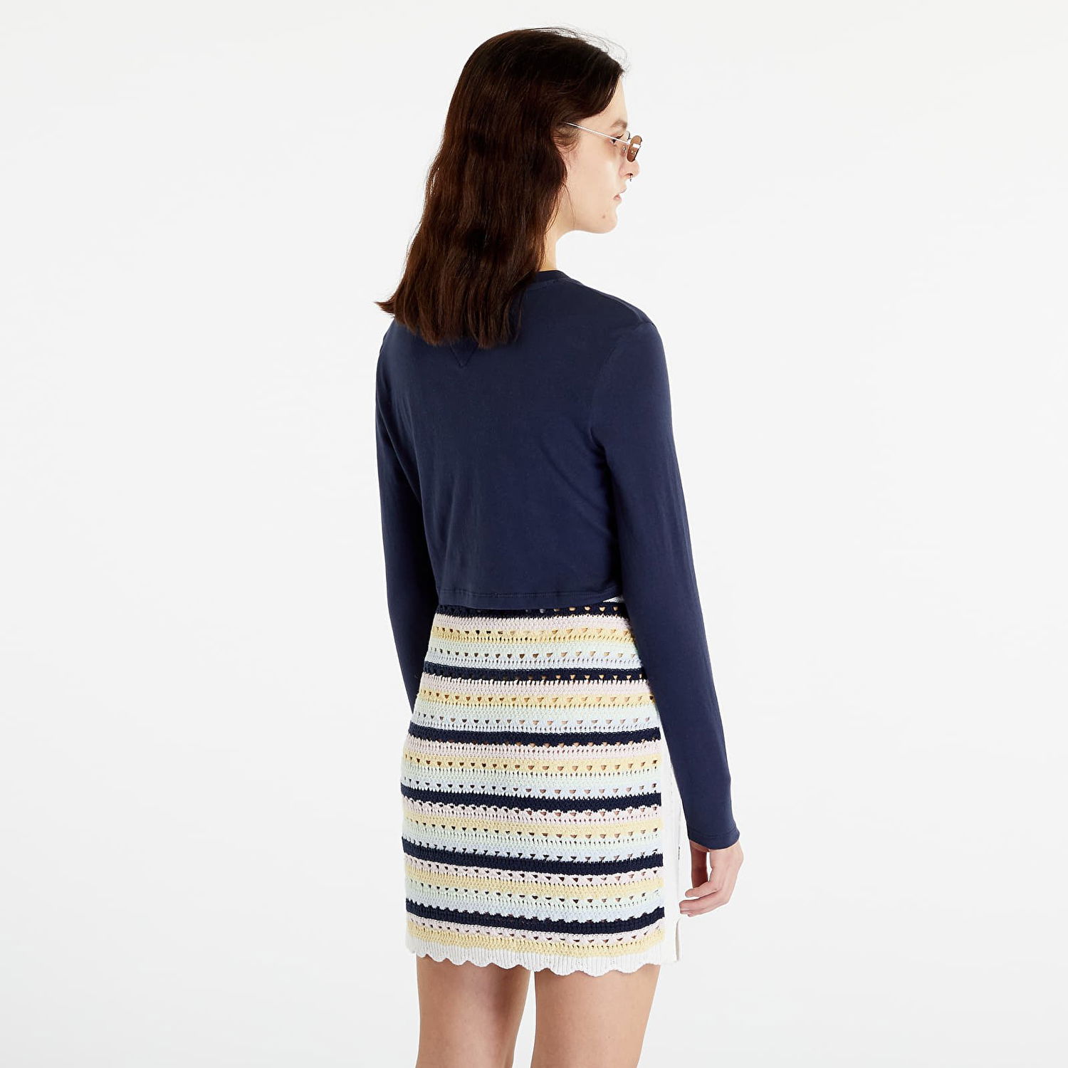 Тениска Tommy Hilfiger Crop Essential Long Sleeve T-Shirt Тъмно синьо | DW0DW15443 C87, 1
