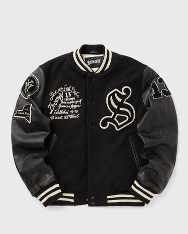 Яке бомбър Schott NYC Varsity Jacket Lower East Side Черно | LCBOWLER-BLACK, 0