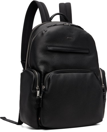 Раница BOSS BOSS Leather Backpack with Zipped Side Pockets Черно | 50552436, 1