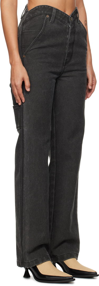 Дънки We11done We11done Heart Work Trousers Черно | WD-PT3-24-280-W-BK, 1