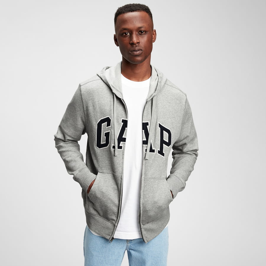 Суитчър GAP Arch FZ Hoodie Сиво | 490384-03, 0