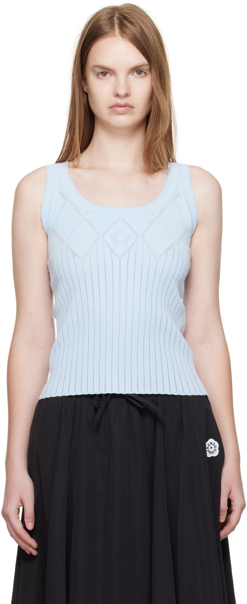 Потник KENZO Kenzo Paris Textured Tank Top Синьо | FF62TO6143CW