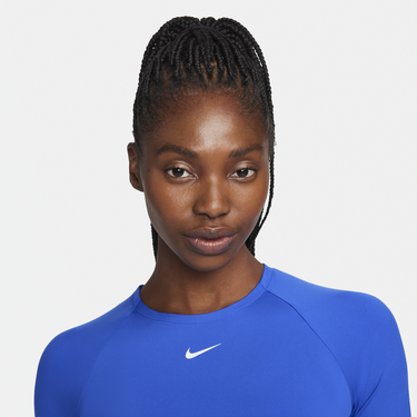 Съкратен топ Nike Pro 365 Dri-FIT Long Sleeve Cropped Top Синьо | FV5484-405, 2