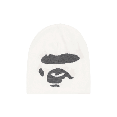 Шапка BAPE Ape Face Knit Beanie Бяло | 1G80 180 015 WHITE, 0