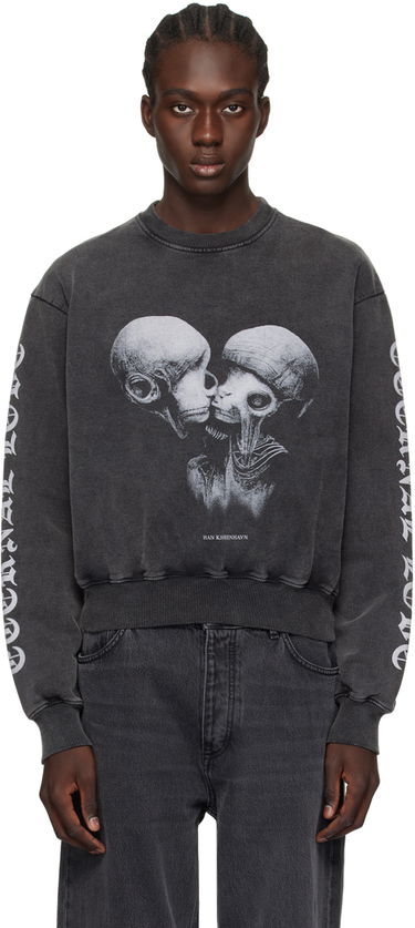 Суитчър Han Kjøbenhavn Aliens Kissing Graphic Sweatshirt Черно | M-133224, 0