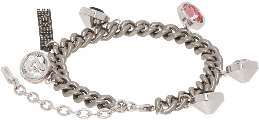 Гривна We11done We11done Charm Bracelet with Crystals and Stones Металик | WD-AJ2-24-545-U-SV, 1