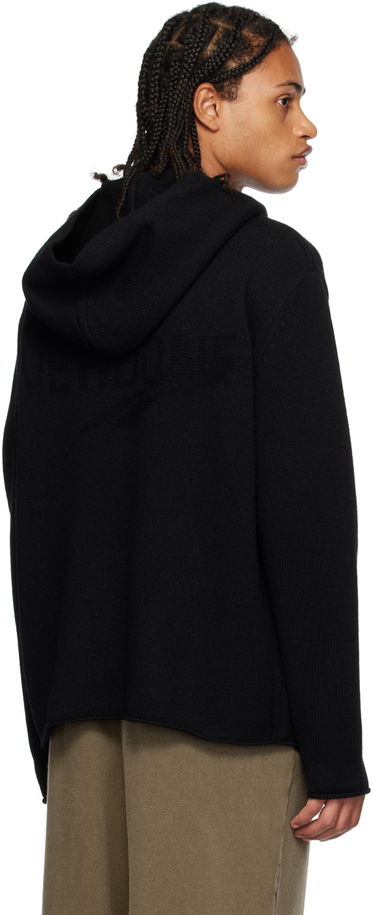 Суитчър We11done We11done Jacquard Knit Hoodie Черно | WD-KT3-23-639-U-BK, 2