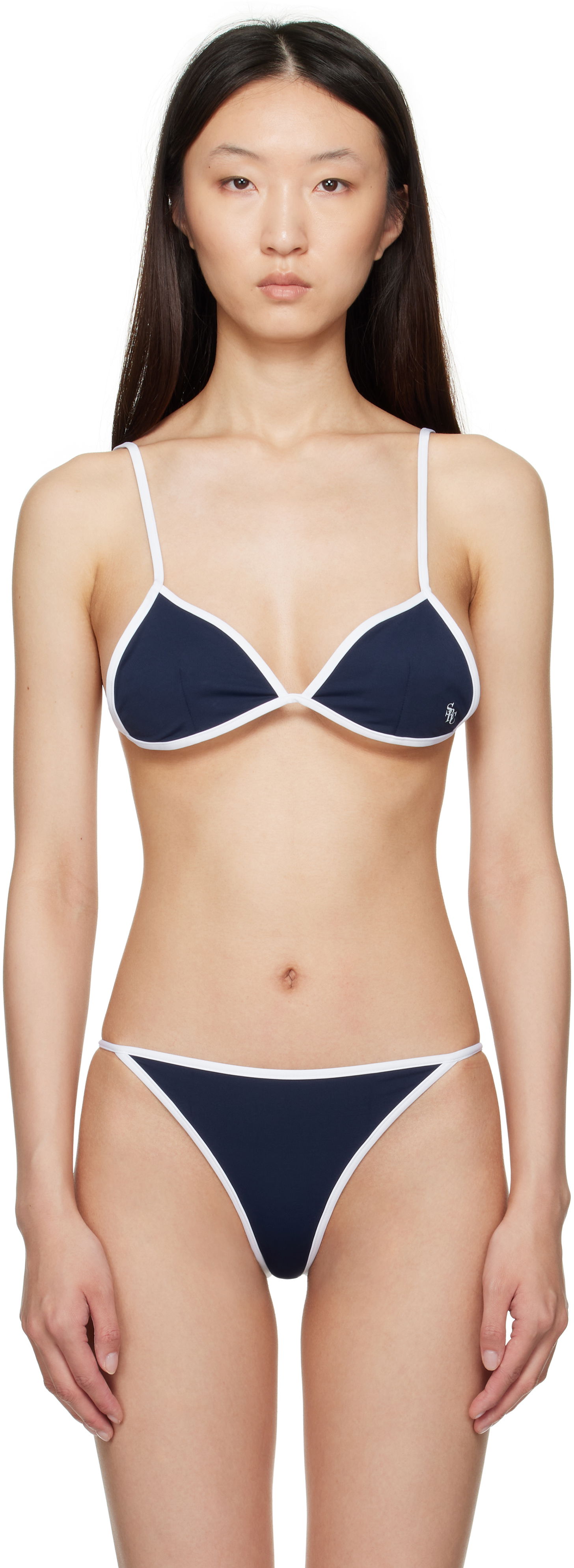 Бански Sporty & Rich Sporty & Rich Kate Bikini Top Тъмно синьо | SM004620302BL106, 0