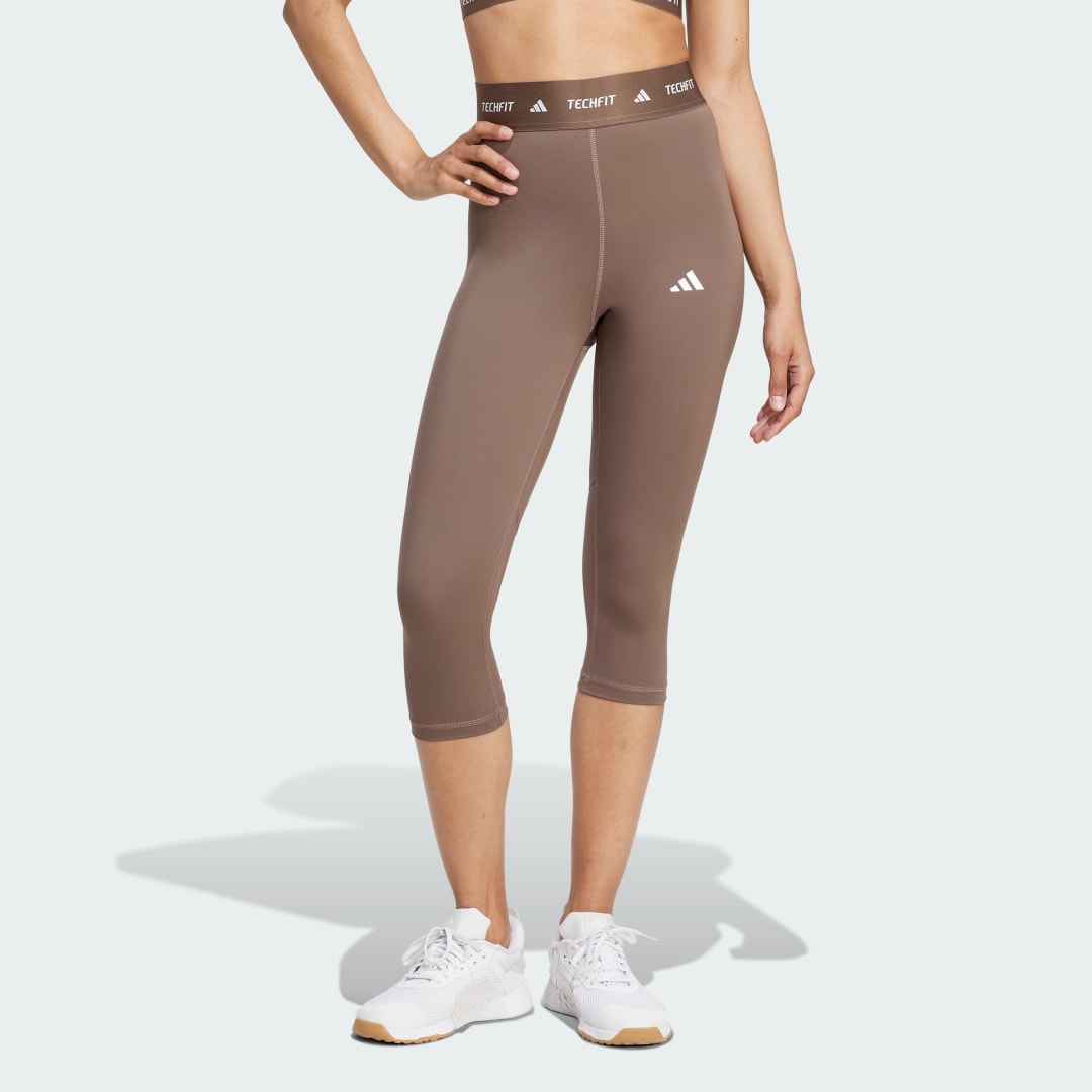 Клинове adidas Performance TECHFIT Capri Leggings Кафяво | JW7569, 0