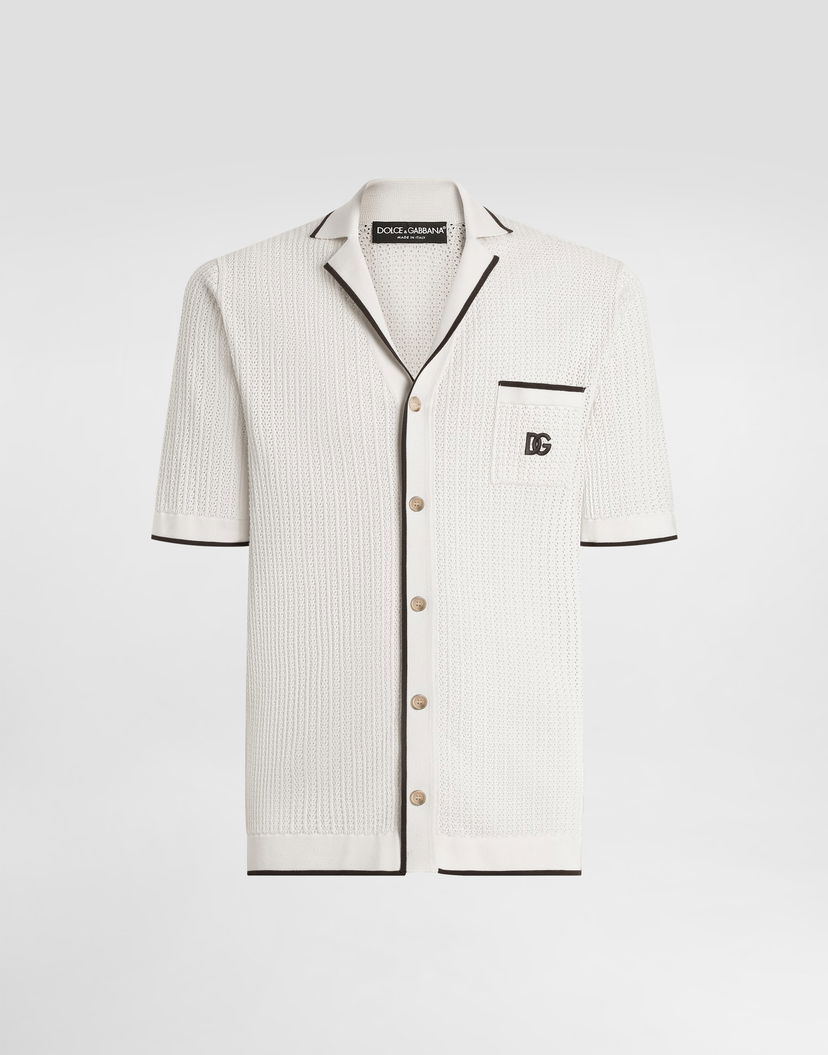 Поло тениска Dolce & Gabbana Dolce & Gabbana Knitted Polo Shirt Бяло | GXVC3ZJBCH1M2826
