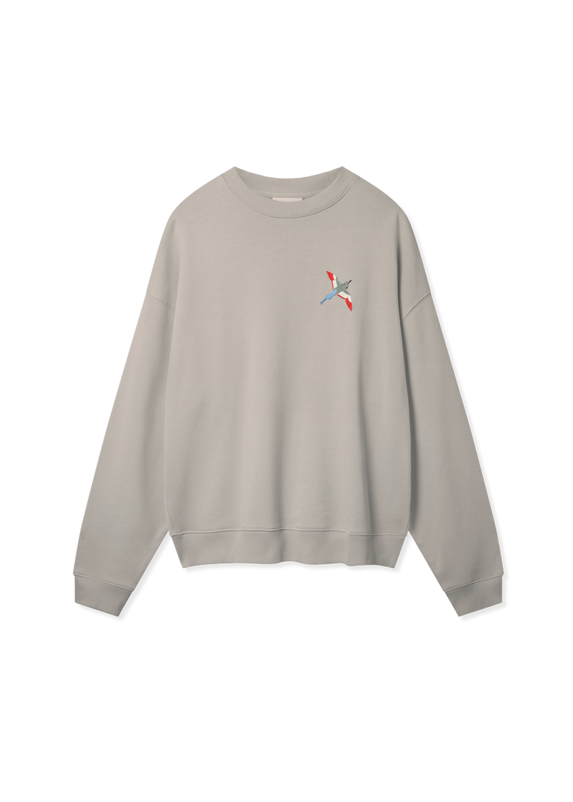 Суитчър AXEL ARIGATO Micro Bee Bird Embroidered Crewneck Sweatshirt Бежово | A3457006