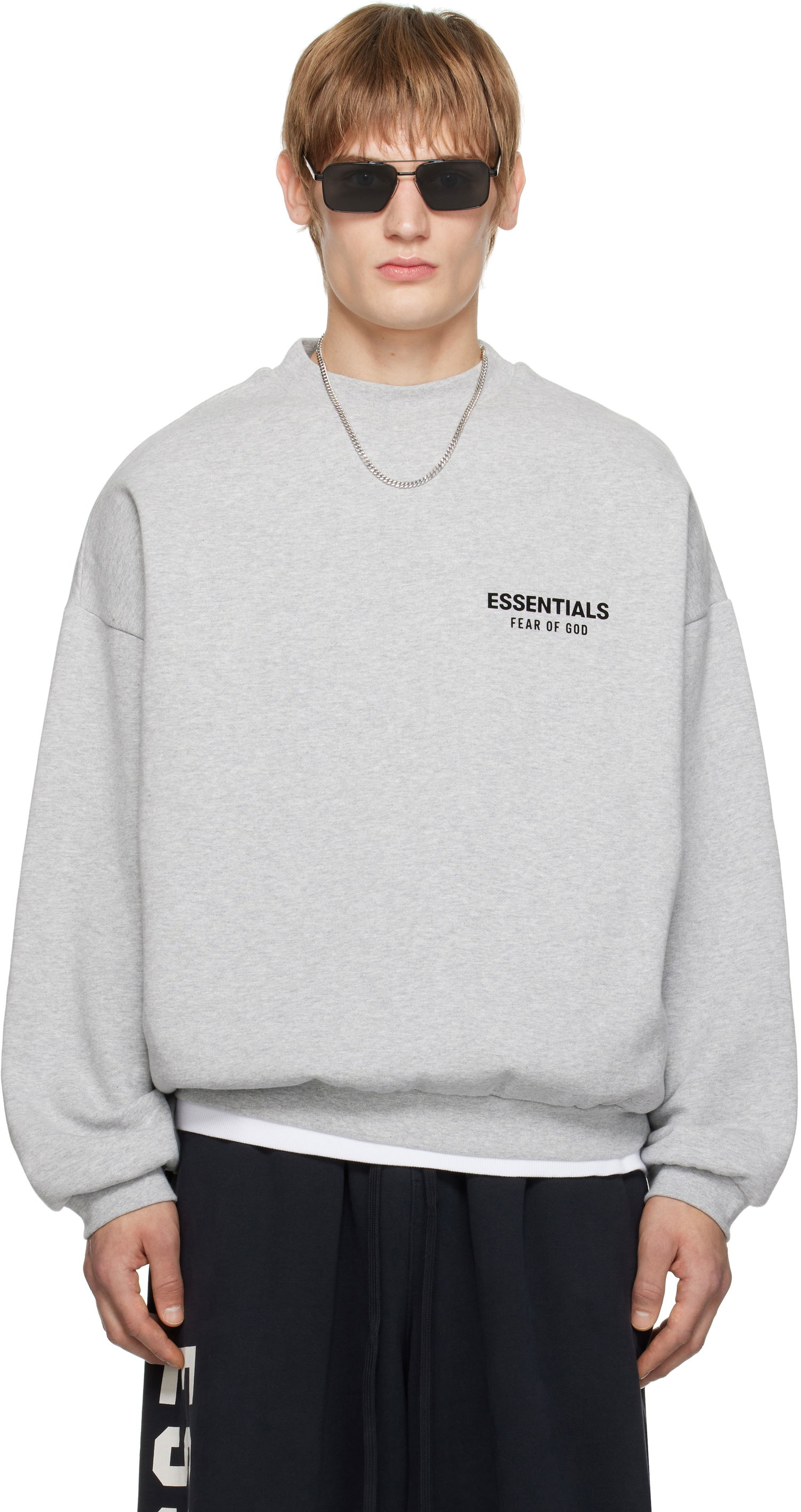 Пуловер Fear of God Fear of God ESSENTIALS Fleece Crewneck Sweatshirt Сиво | 192HO246268F, 0