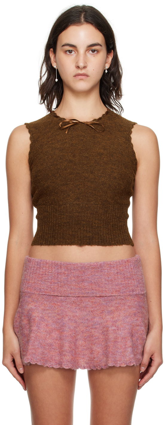 Потник GUIZIO Guizio Heart Scallop Knit Vest Кафяво | F23620S009, 0