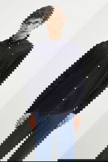 Риза Carhartt WIP Long Sleeve Madison Corduroy Shirt Regular Fit Button-down Collar Тъмно синьо | I029958.0FHXX, 0