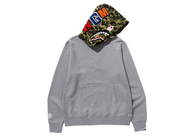 BAPE ABC Camo Shark Pullover Hoodie Gray