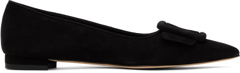 Облекло Manolo Blahnik Manolo Blahnik Maysale Suede Ballerina Flats Черно | 322-2402