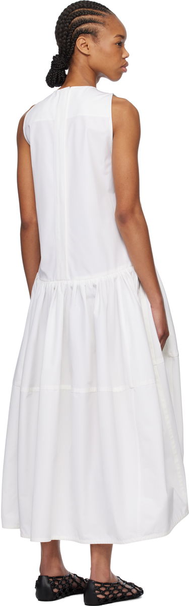 Pокля Jil Sander Jil Sander Crew-Neck Midi Dress Бяло | J02CT0452_J45002, 2