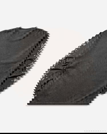 Тениска Neighborhood Washed Longsleeve T-Shirt with Skull Graphic and Gothic Sleeves Черно | 252PCNH-LT15 BLACK, 2