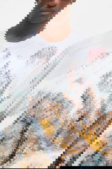 Пуловер Vans Premium Classics LX Lightweight Printed Knit Crewneck Sweater with Mountain Graphic Многоцветен | VN000HMFWHT1, 3