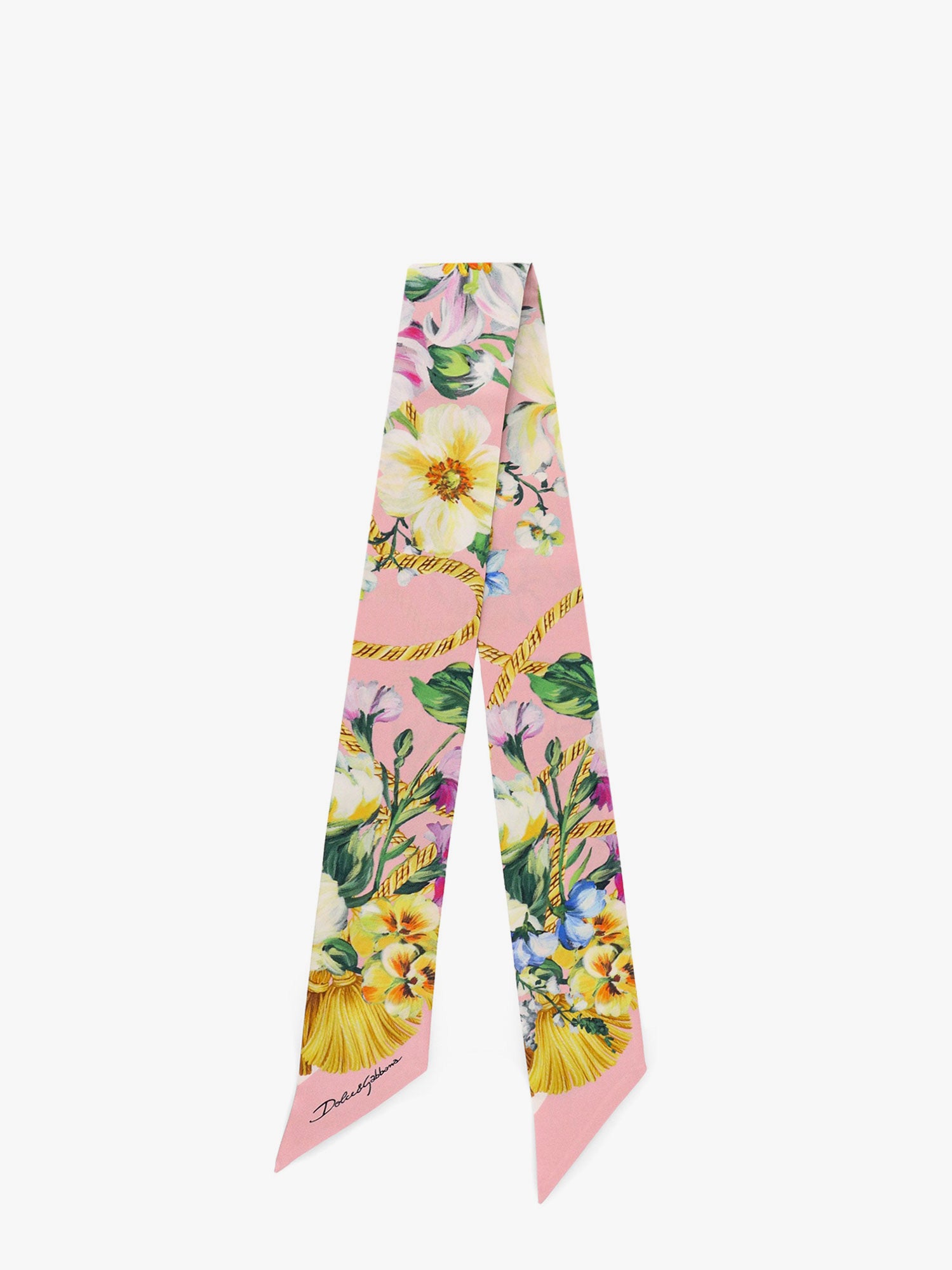 Шал Dolce & Gabbana Dolce & Gabbana Floral Print Twill Bandeau Розово | FS215AGDCUTHH5JC, 0