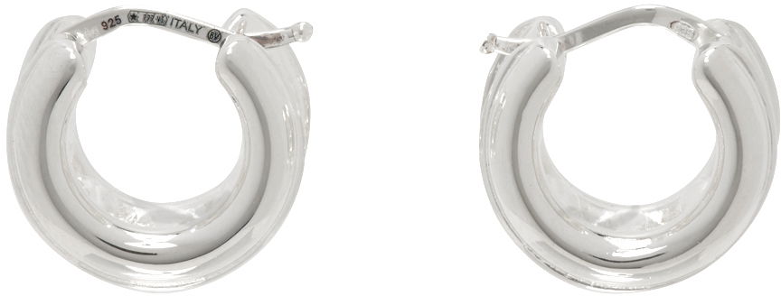 Обеци Bottega Veneta Watch Hoop Earrings Сиво | 775077V5070, 0