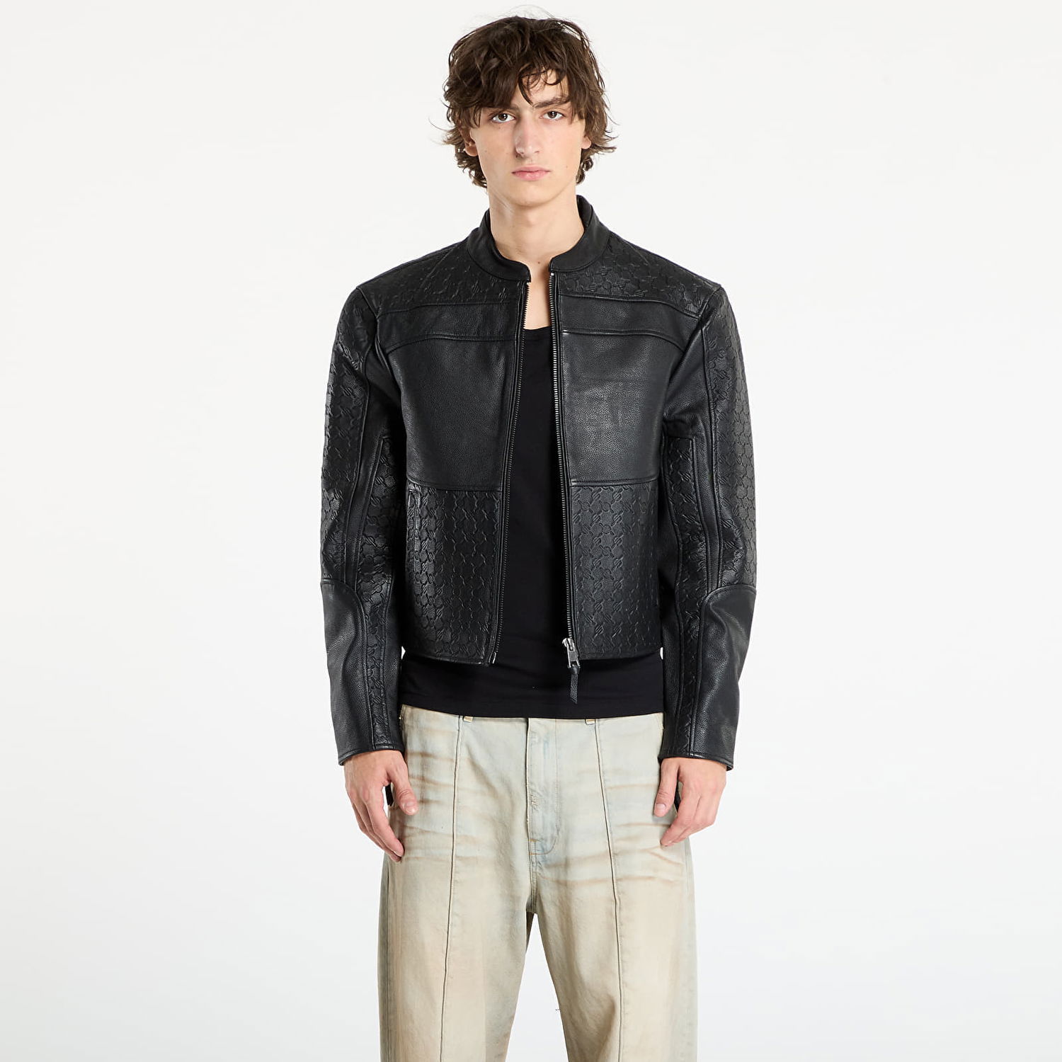 Яке DAILY PAPER Daily Paper Structured Leather Jacket Черно | 2521019, 0