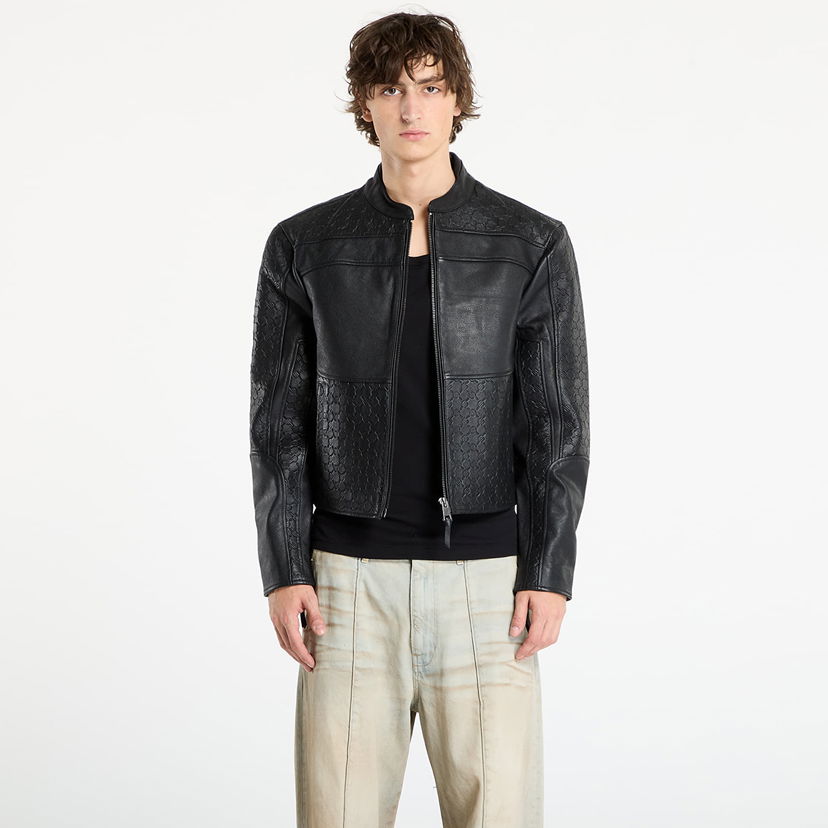Яке DAILY PAPER Daily Paper Structured Leather Jacket Черно | 2521019