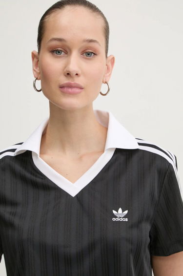 Съкратен топ adidas Originals Cropped Collared T-Shirt Черно | JD2606, 3