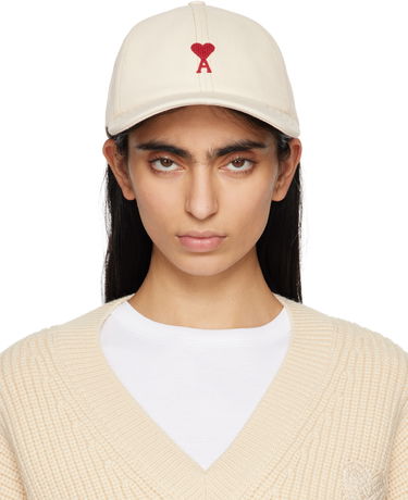 Шапка с козирка AMI AMI Paris Ami de Coeur Embroidered Cotton Baseball Cap Бежово | UCP116.DE0039, 0