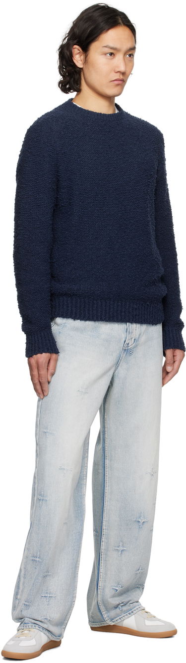 Пуловер Noah Noah Popcorn Yarn Sweater Тъмно синьо | SW090SS25BLU, 3